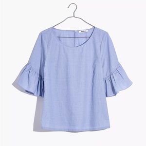 NWT Madewell Ruffle Sleeve Top - Small
